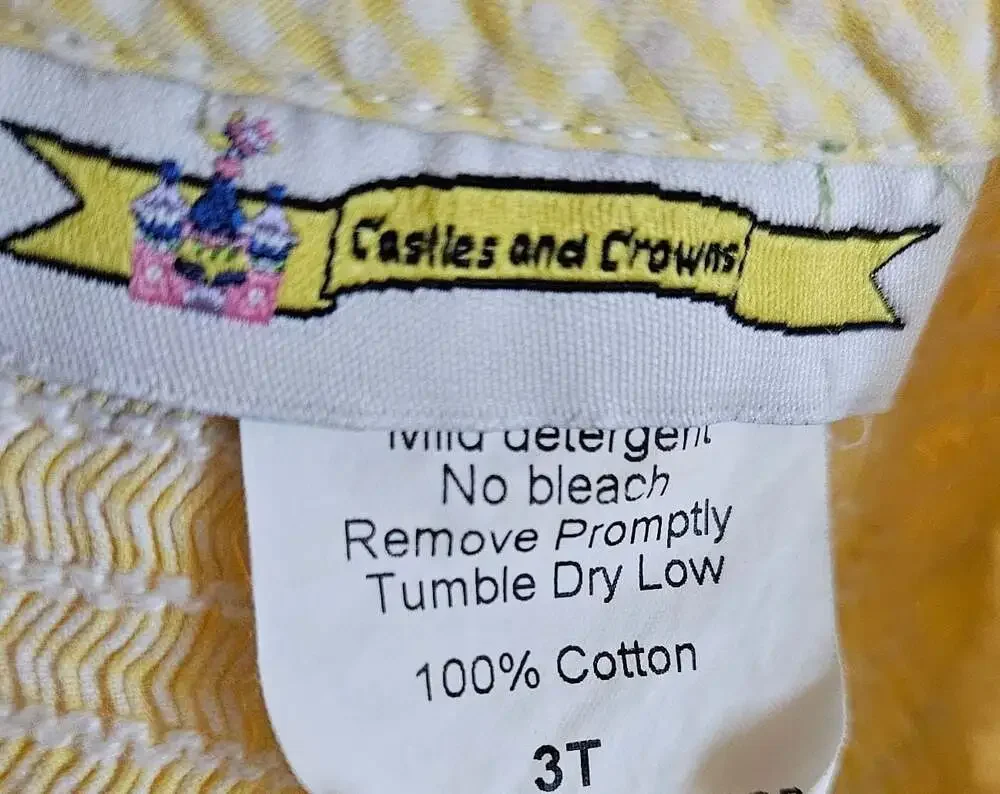 Rosalina Hand Smocked Yellow Seersucker Daisy Flower Dress